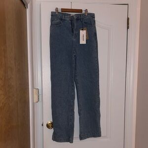 Aware By Vero Moda Straight Leg Blue Jeans